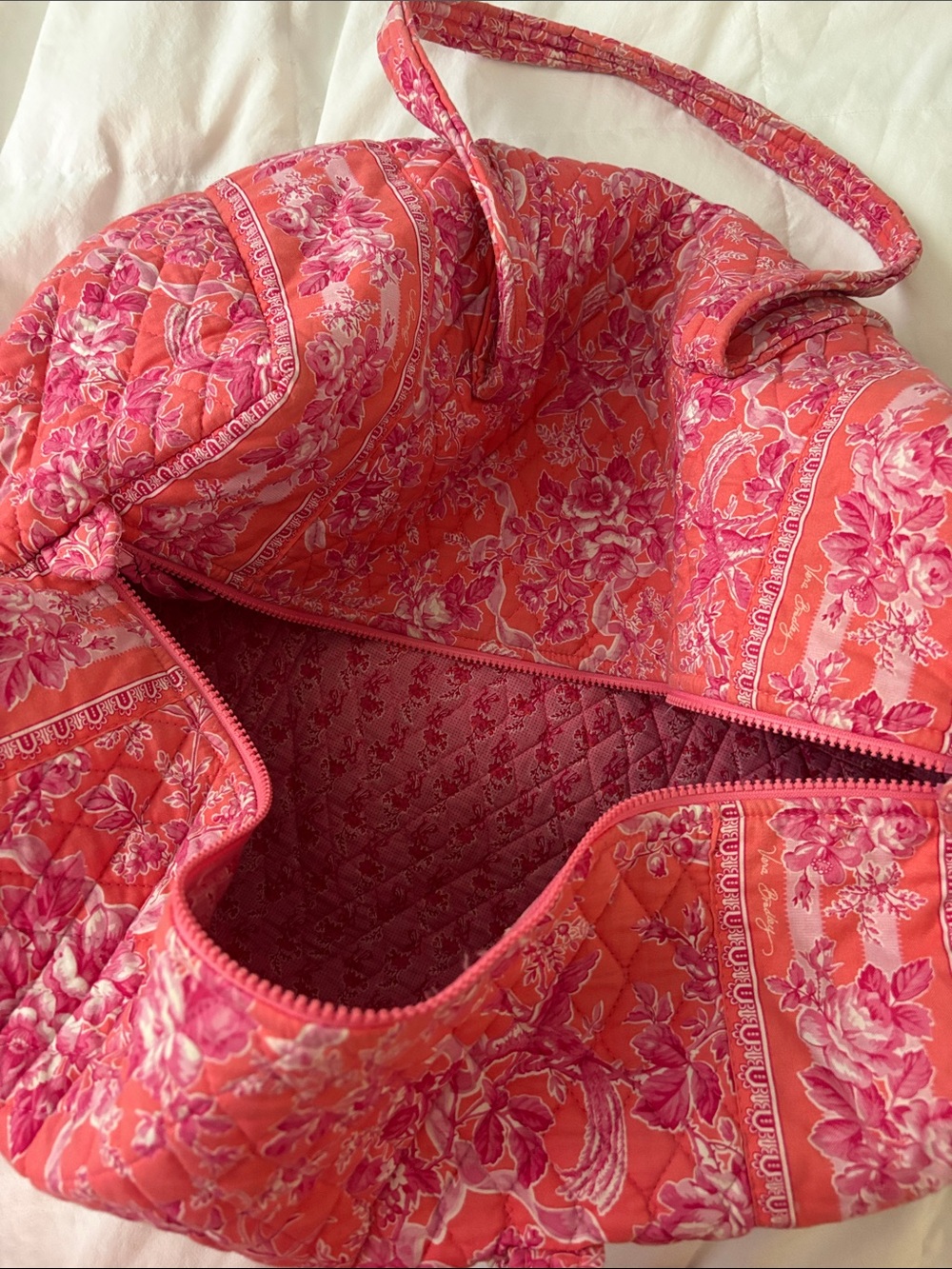 Early 00’s Vera Bradley Floral Pink Large Duffle Bag - Picture 4 of 6